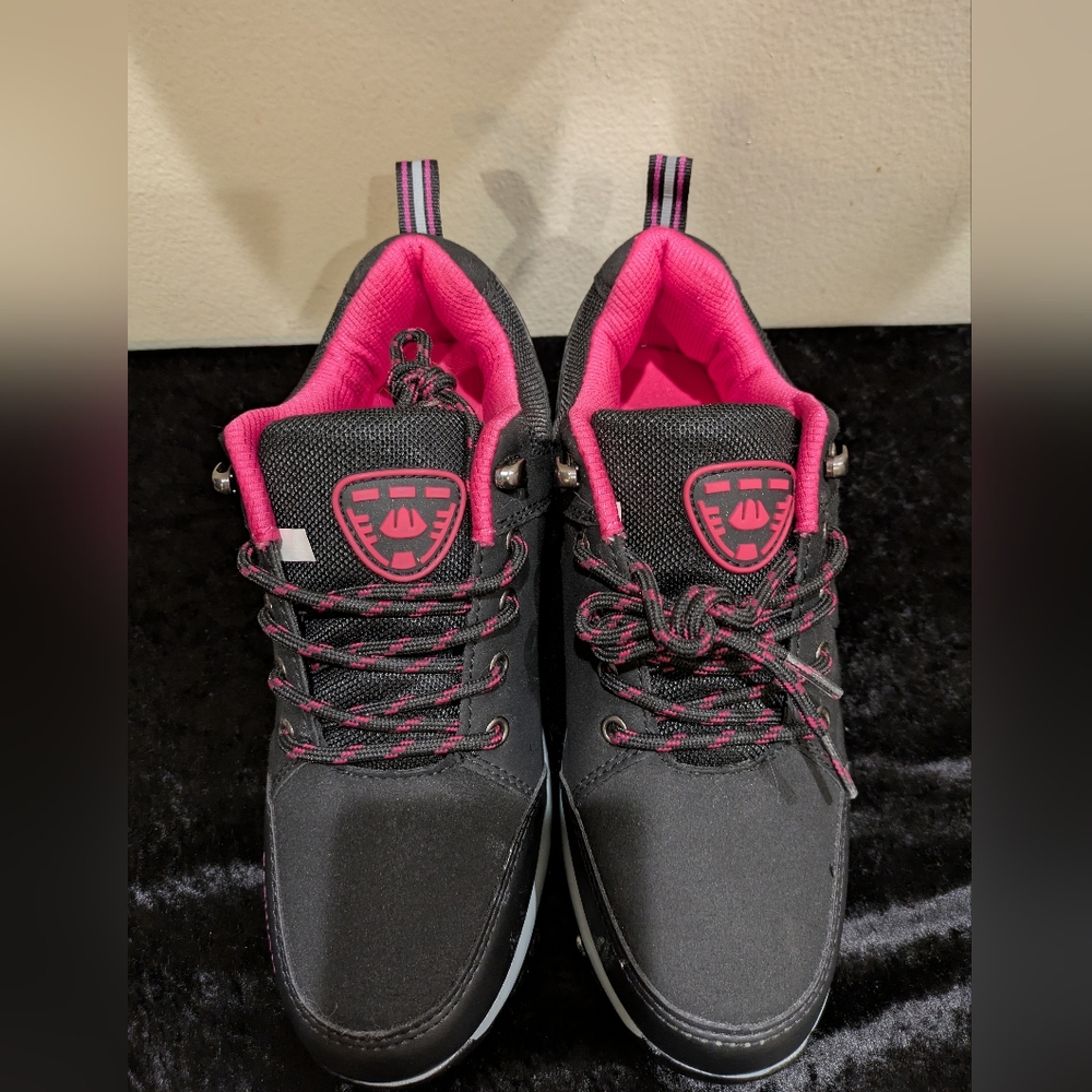 Fashion Black Sneakers with Pink Accents Size 39 Us 8.5 Nwot